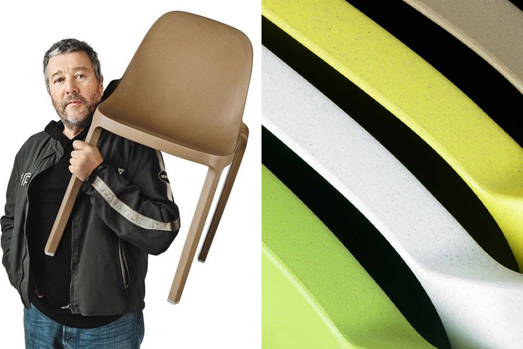 Phillipe Starck e a cadeira Broom (Divulgação/Emeco)